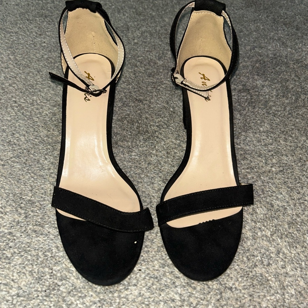 Ankis Black Ankle Strap Heels